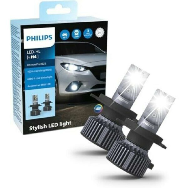 Lampe PHILIPS LED H4 Ultinon Pro3022 HL 2pcs
